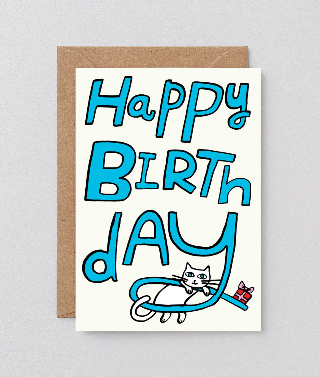 Molly Fairhurst Greeting card – Happy Birthday Cat & Present