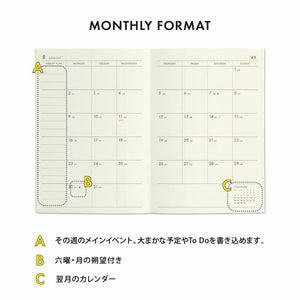 2024 Poche Weekly Planner A6 - Mint