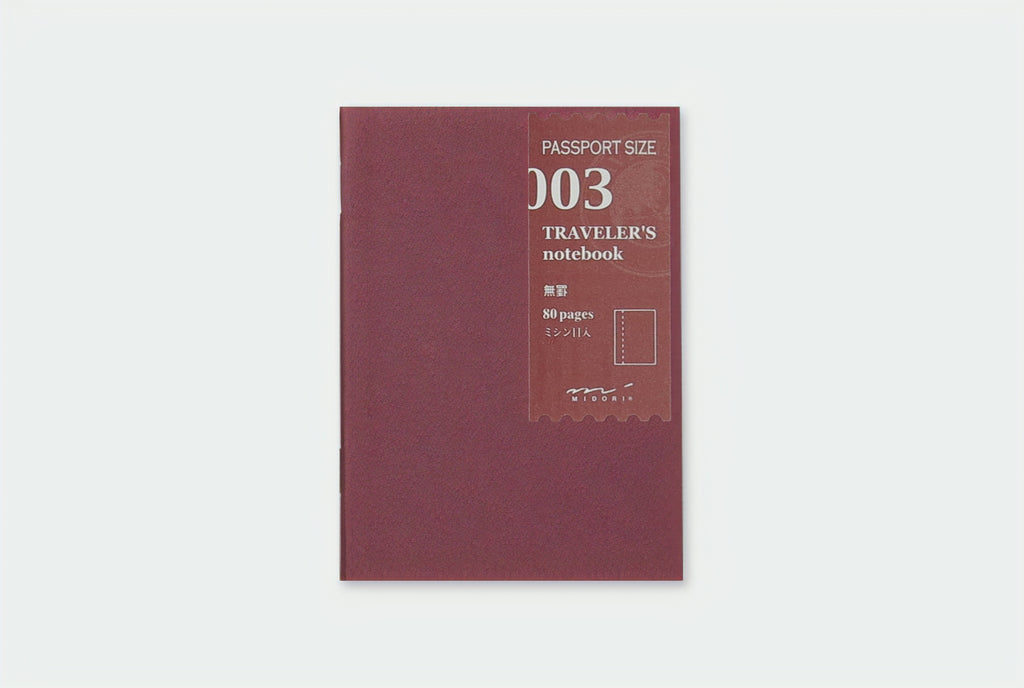 TRAVELER'S notebook Passport Size - 003. Blank Refill