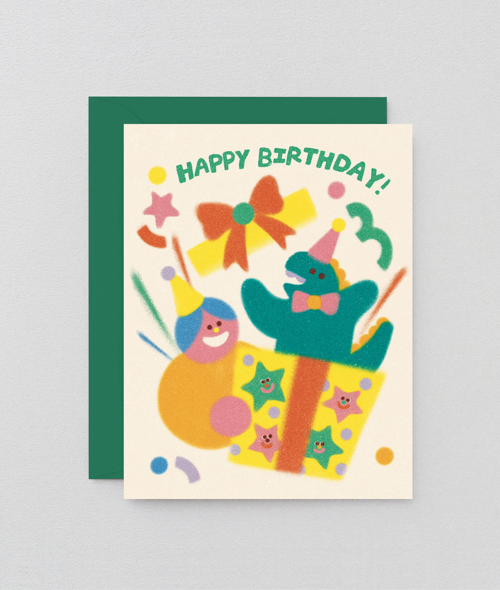 Zoey Kim Greeting card – Happy Birthday Dino & Present