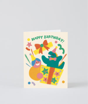 Zoey Kim Greeting card – Happy Birthday Dino & Present